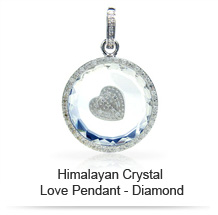 Himalayan Crystal Love Pendant - Diamond